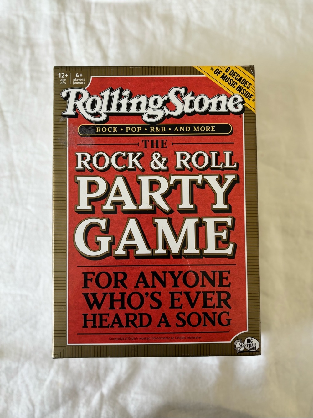 the Rolling Stones Rock & Roll Party Game – Red & Gold Box